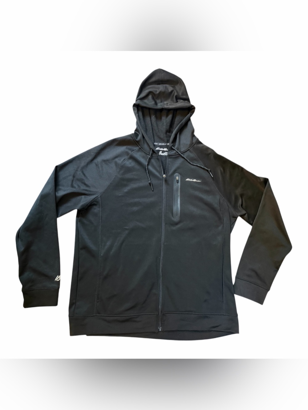 Eddie Bauer Motion FreeDry Fleece Full Zip Hoodie Black Pockets Men’s XL